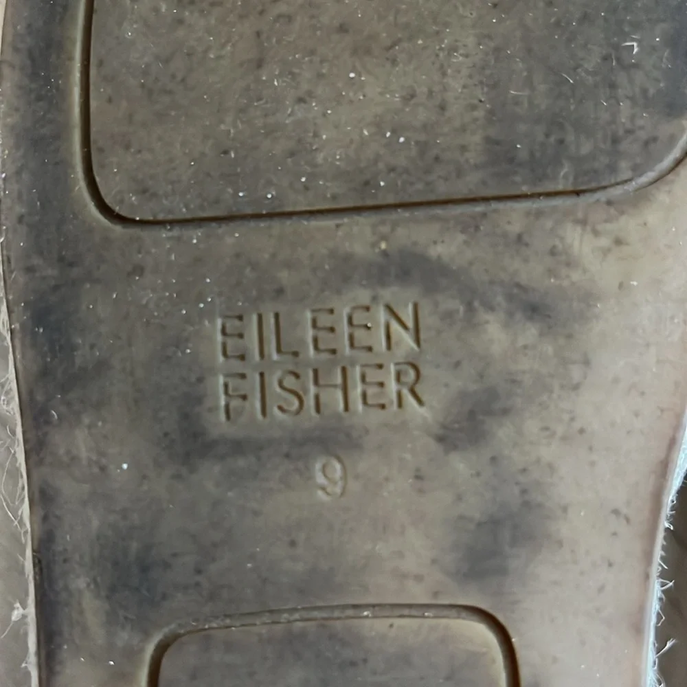 Eileen Fisher Espadrille Sandals Closed Toe gray neutral metallic size 9 Lee 2